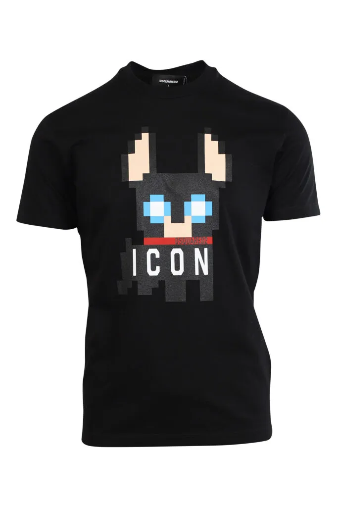 Camiseta negra con maxilogo perro 