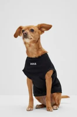 Camiseta para perro en algodón mercerizado con logo en contraste