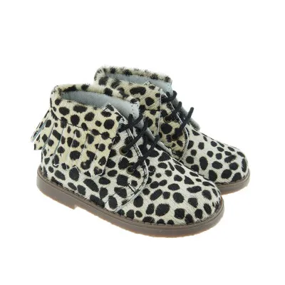 CARRILEBotas cordones piel pony animal print Carrile 1079