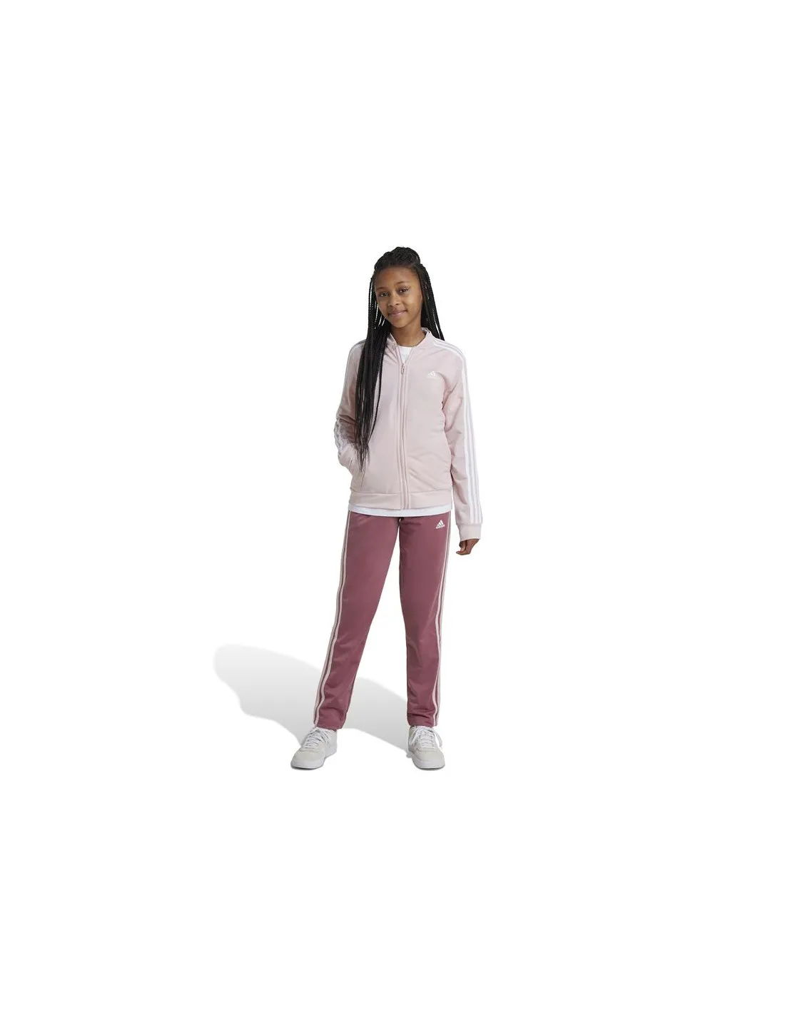 Chandal adidas Essentials 3 Bandas Niña Rosa