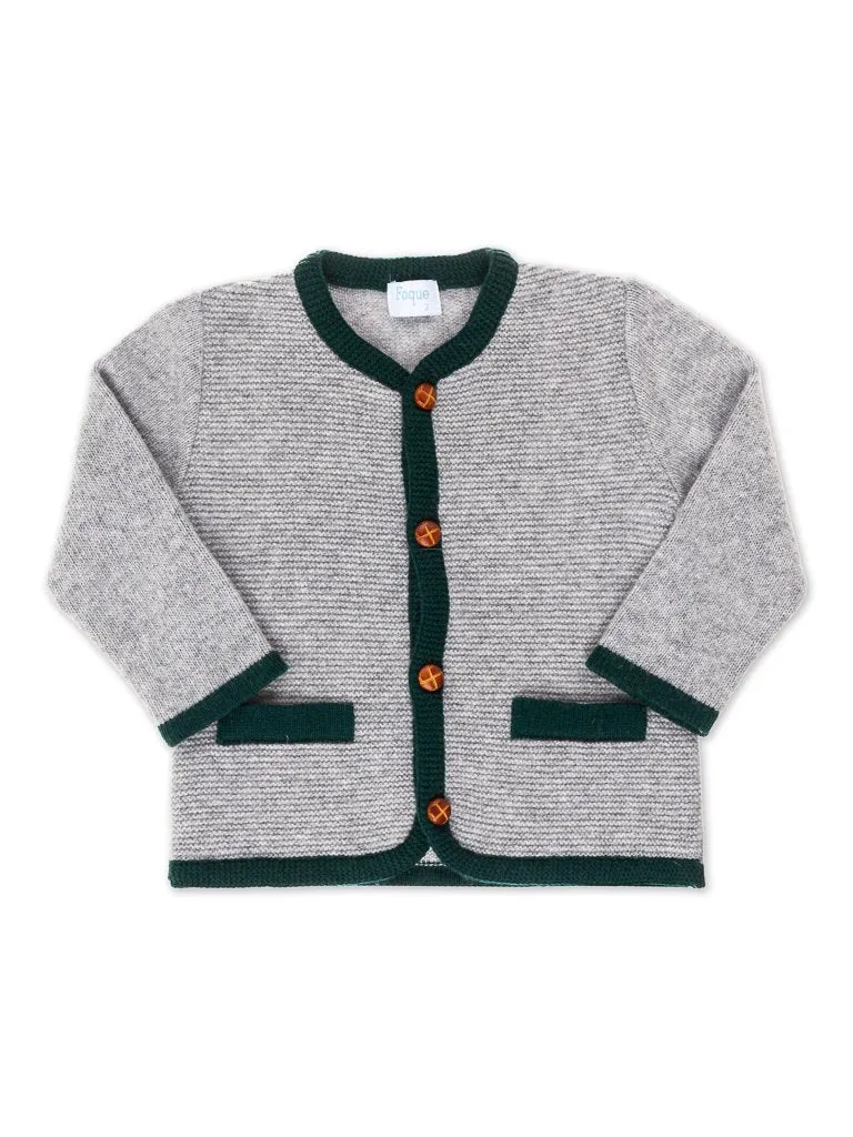 Chaqueta punto ribete verde