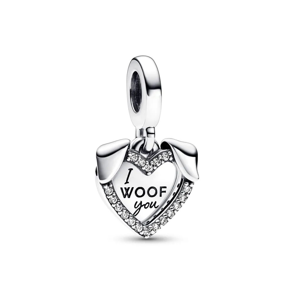 Charm Colgante Doble Corazón y Perro 792647C01