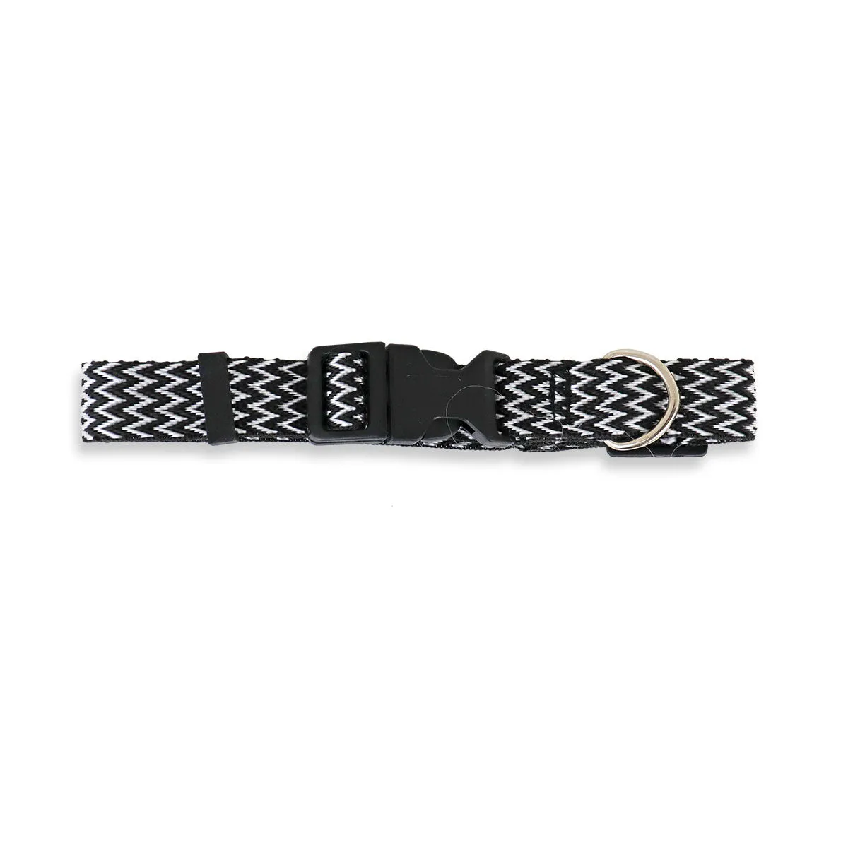 Collar Ajustable color Negro con Blanco para Mascota