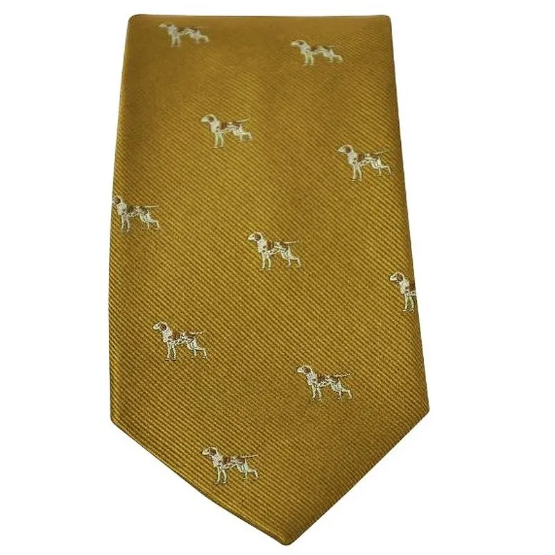 Corbata Oxford Blue Perro seda Gold
