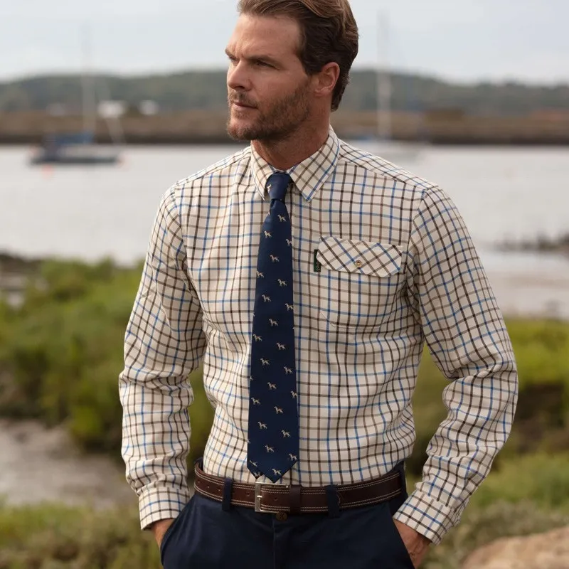 Corbata Oxford Blue Perro seda Navy
