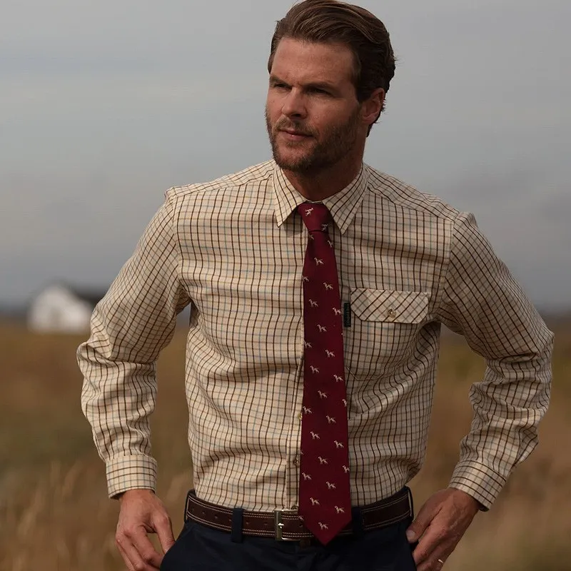 Corbata Oxford Blue Perro seda Wine