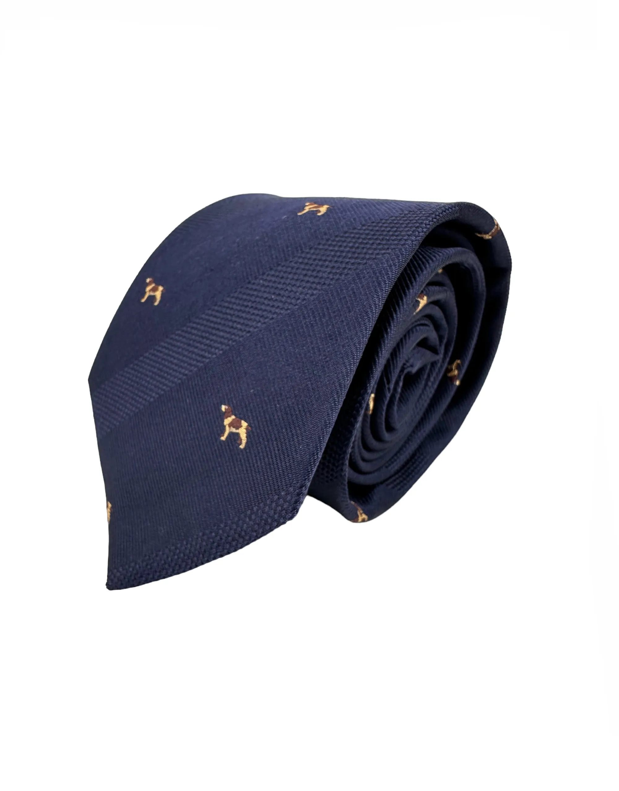 Corbata Tejida Jacquard Marino Perro Mastin