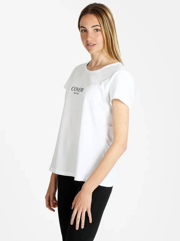 Coveri Moving Camiseta de mujer de manga corta con letras