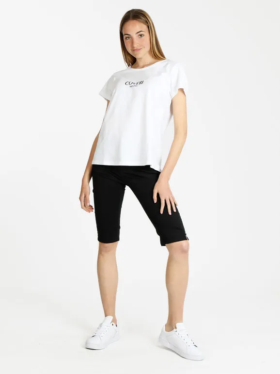 Coveri Moving Camiseta de mujer de manga corta con letras