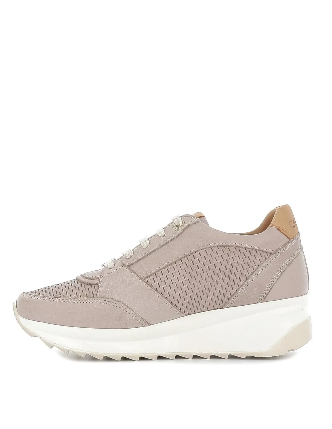 Deportiva cremallera y cordones piel blanca CARMELA