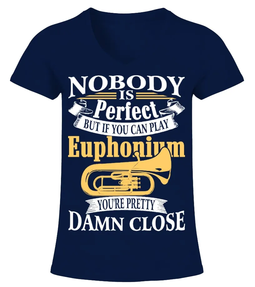 Euphonium Tshirt for Brass Band Instrument Camiseta cuello pico Mujer