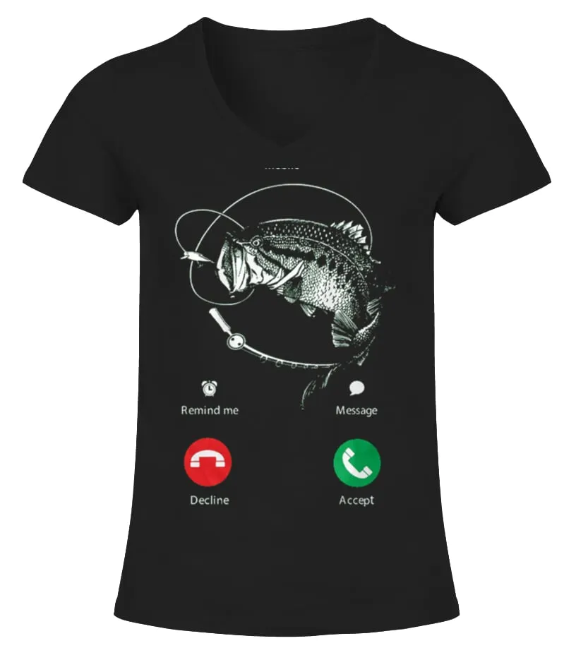 FISHING  MY SECRET SPOT IS CALLING CAMISETA CUELLO PICO MUJER
