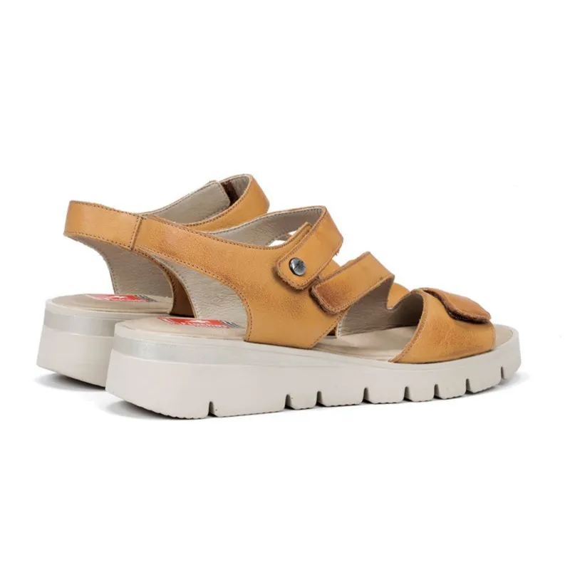 FLUCHOS F0833 Beis y camel. Sandalia mujer