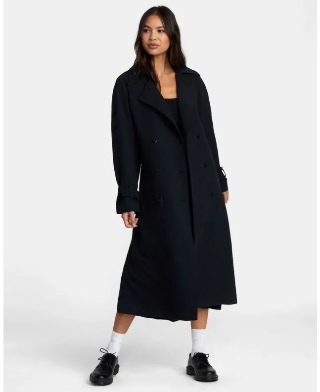 Gabardina RVCA Benj x Atk Invisible Man Trench Coat Negra