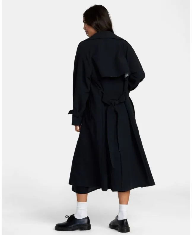 Gabardina RVCA Benj x Atk Invisible Man Trench Coat Negra