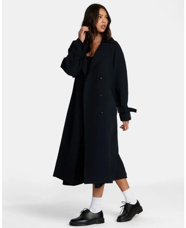 Gabardina RVCA Benj x Atk Invisible Man Trench Coat Negra