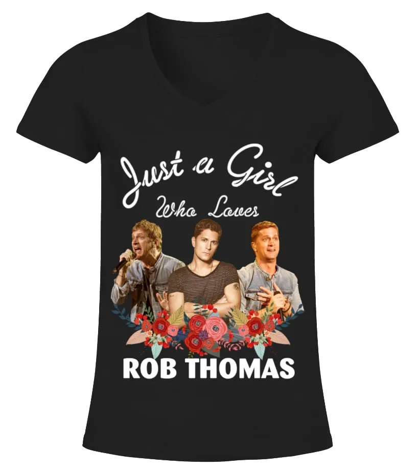 GIRL WHO LOVES ROB THOMAS Camiseta cuello pico Mujer