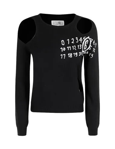 Jerseys negro de punto con recortes