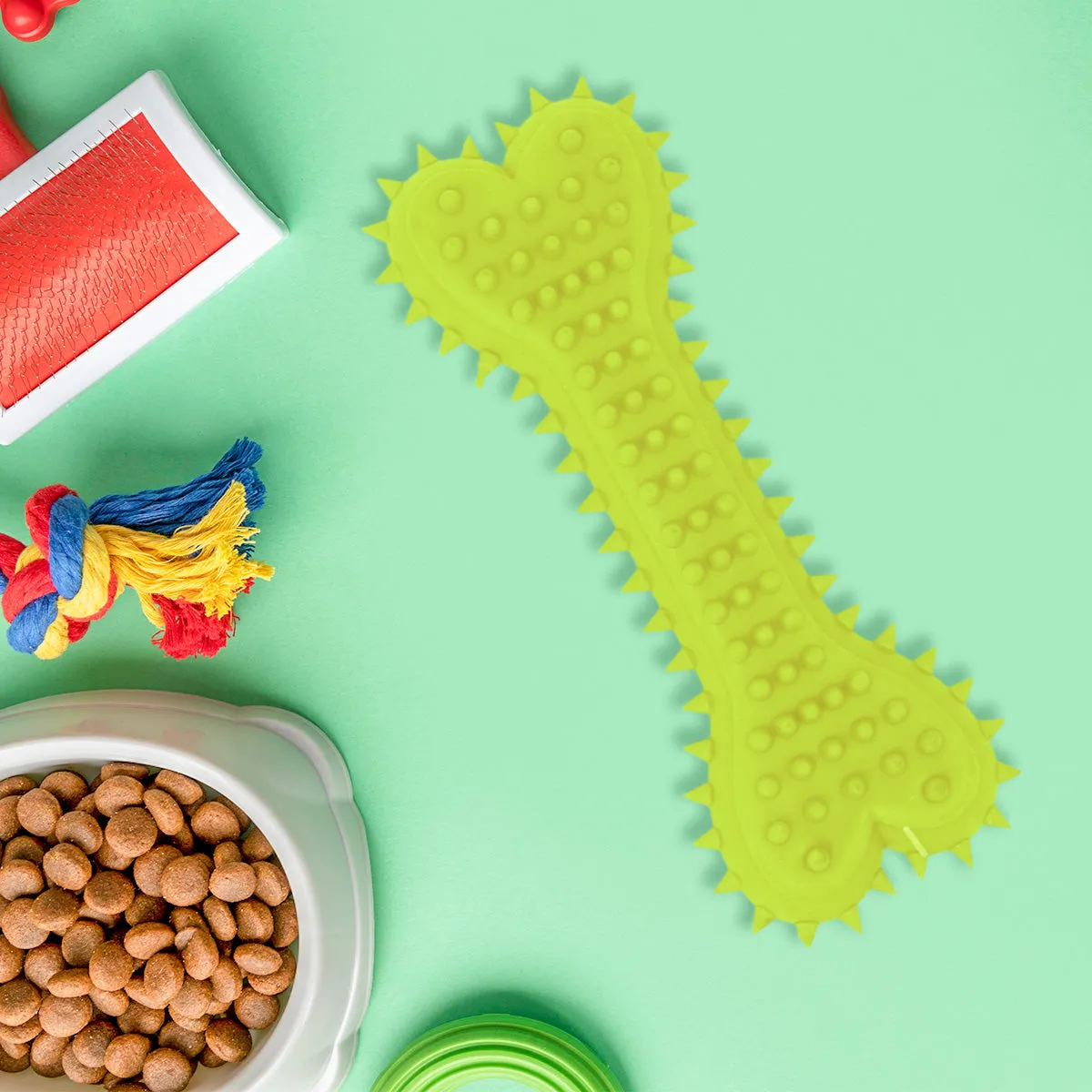 Juguete Masticable en Forma de Hueso color Verde para Mascota