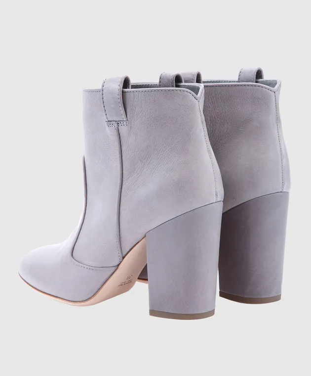 Laurence Dacade Gray leather ankle boots