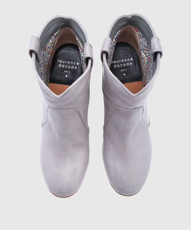 Laurence Dacade Gray leather ankle boots