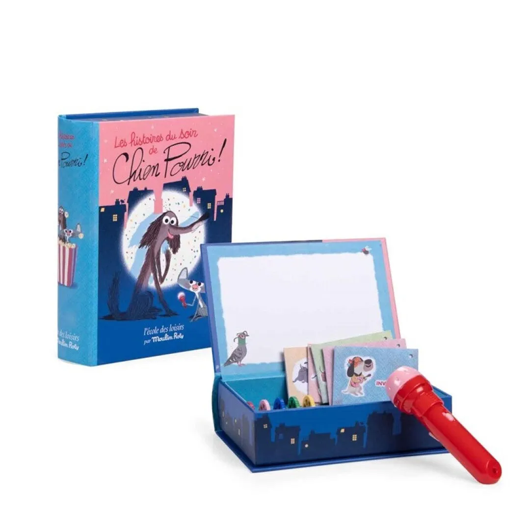 Libro linterna proyector de cuentos  Perro Apestoso