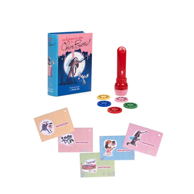 Libro linterna proyector de cuentos  Perro Apestoso