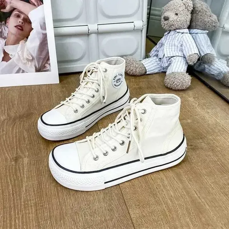 Lienzo casual de mujer 2024 encaje de primavera up up umba redonda de zapatos planos de punta redonda de zapatillas de zapatilla
