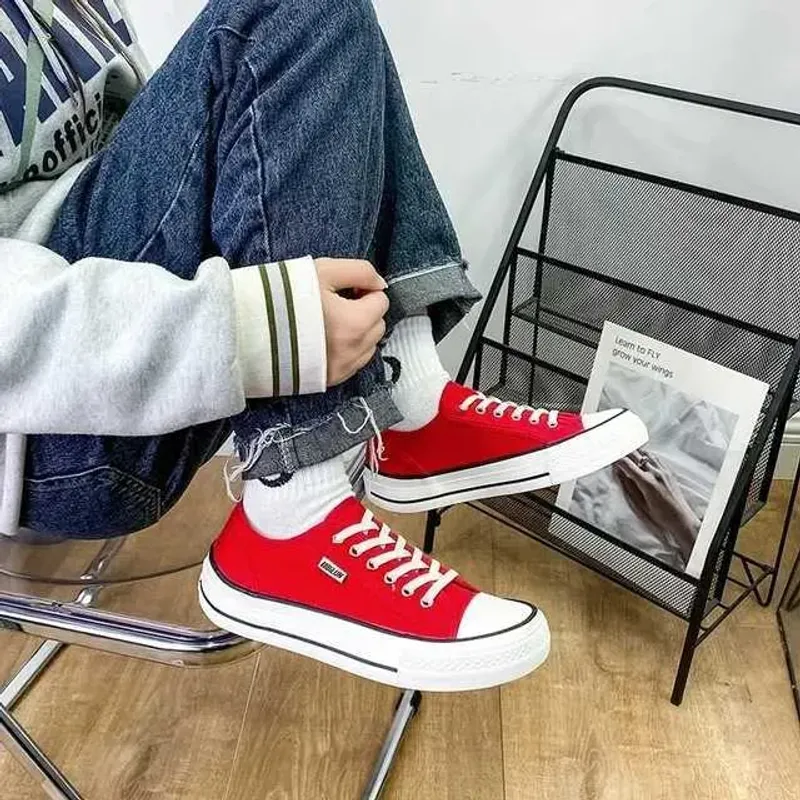 Lienzo casual de mujer 2024 encaje de primavera up up umba redonda de zapatos planos de punta redonda de zapatillas de zapatilla