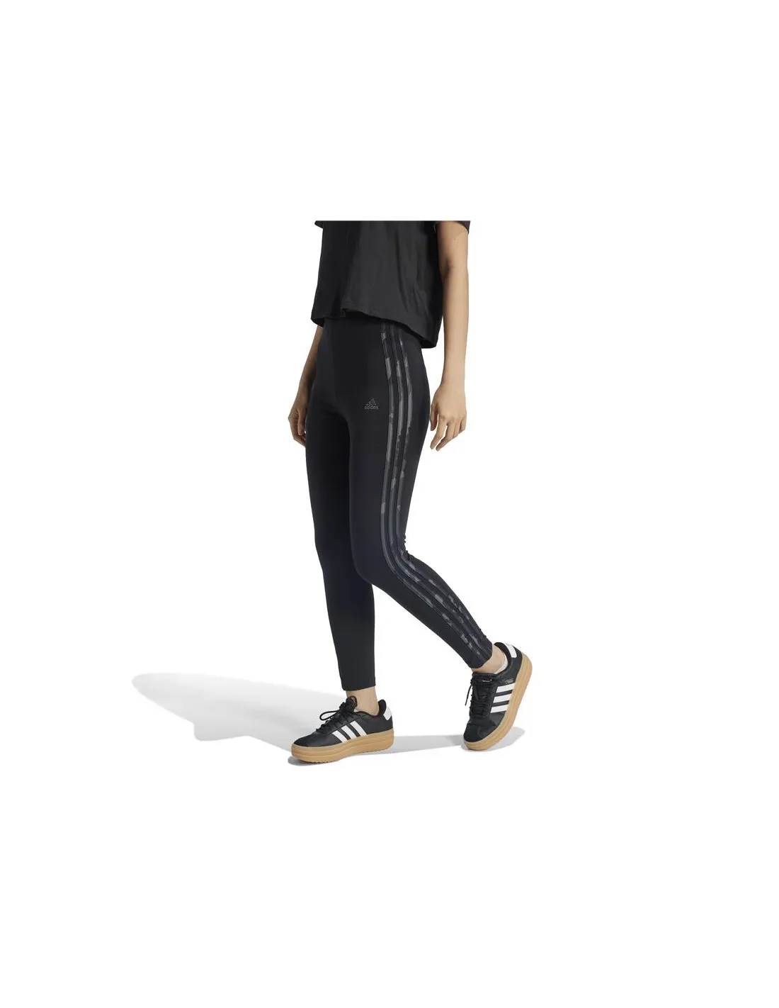 Mallas adidas Essentials 3 Bandas Camo Print 7/8 Length Mujer Negro