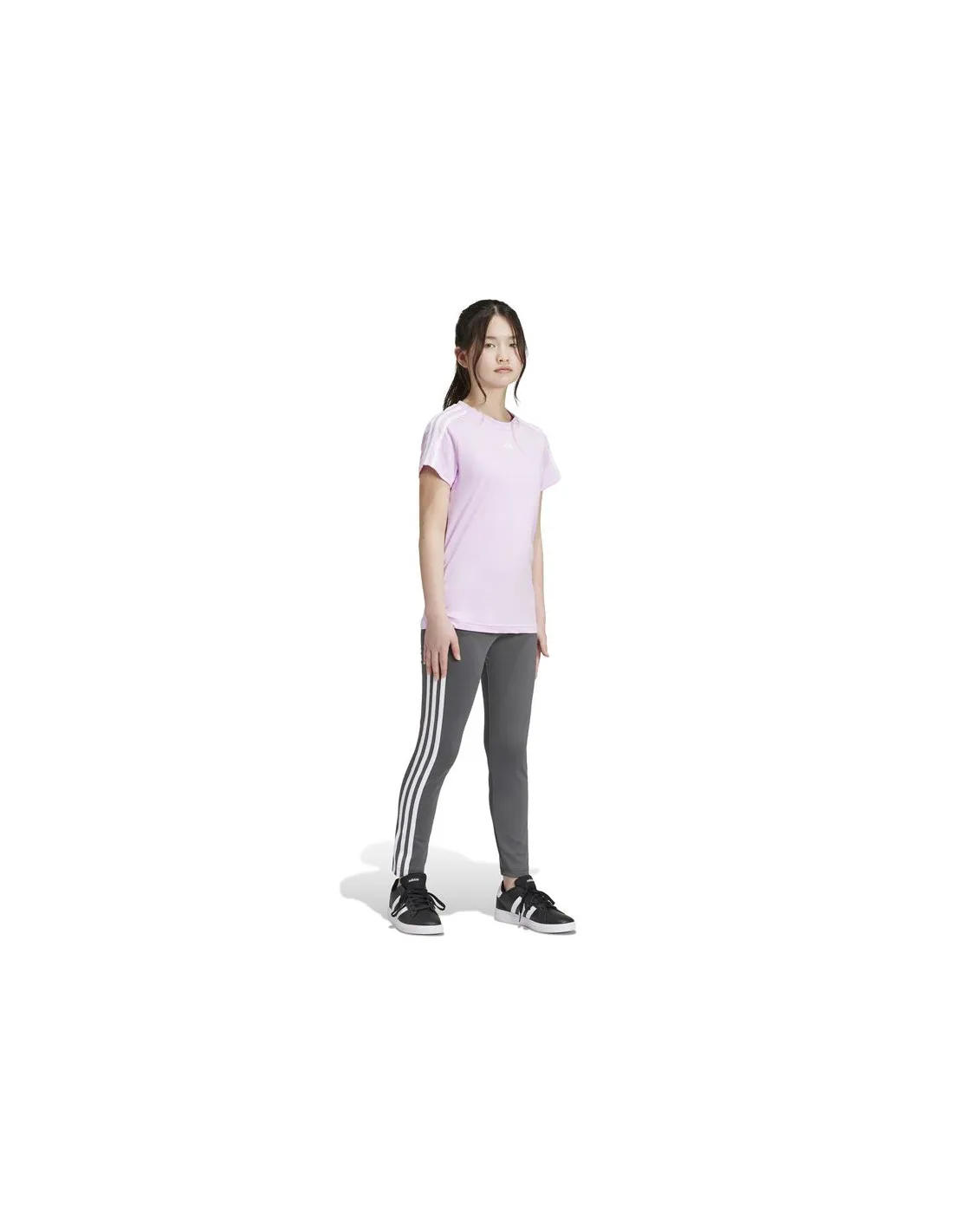 MALLAS DE FITNESS ADIDAS ESSENTIALS G TRES 3 BANDAS NIñA GRIS