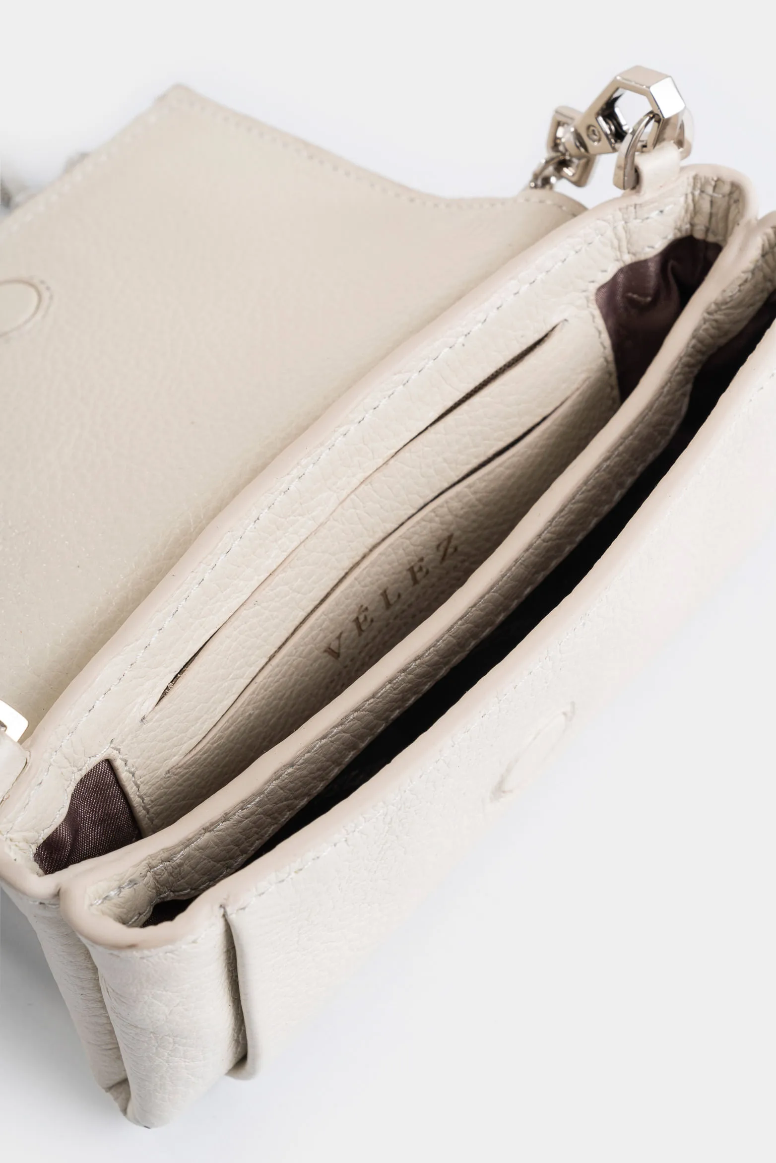 Mini manos libres Tabit de cuero para mujer flecos