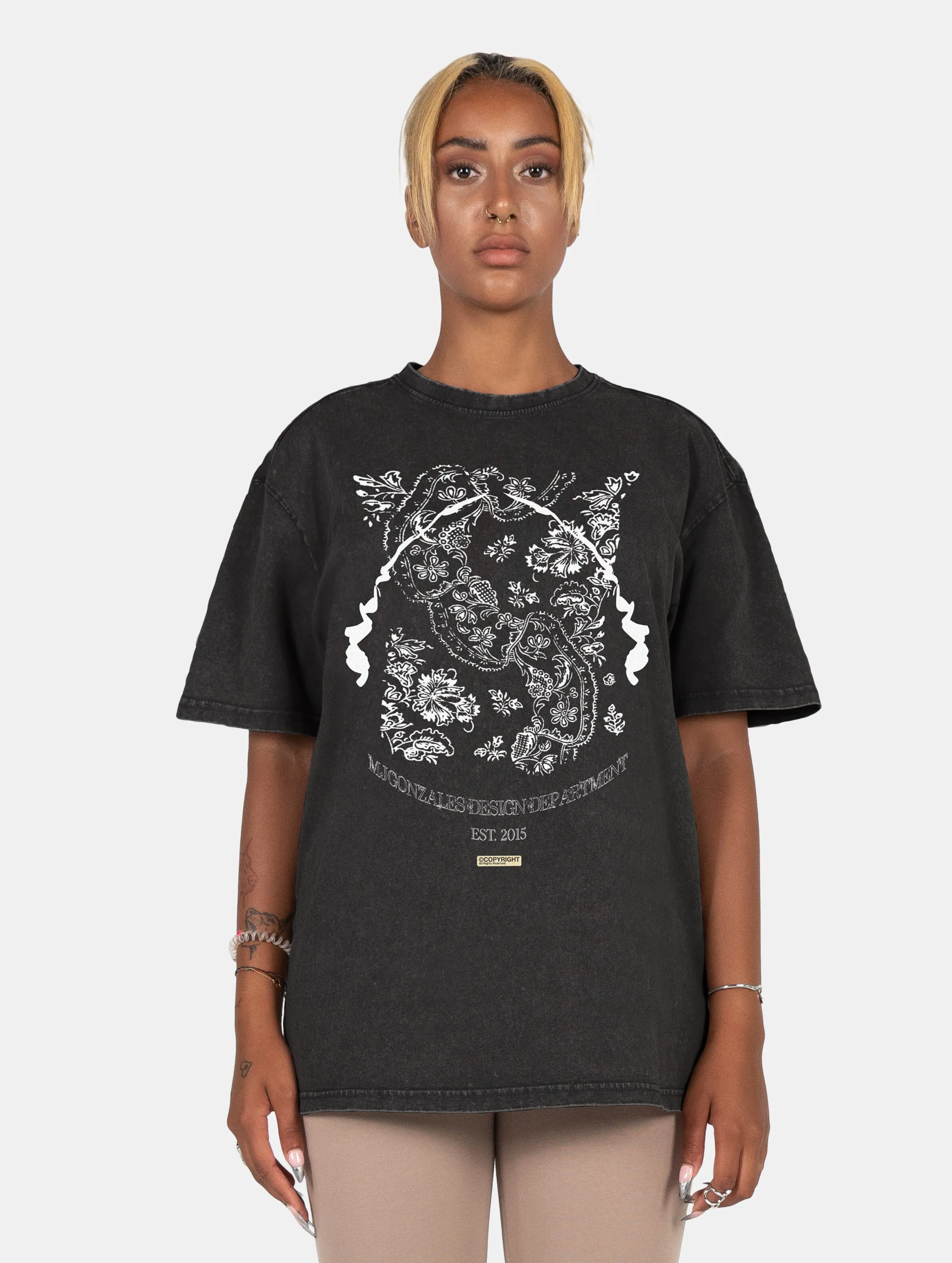 MJ GONZALES LADIES PAISLEY X ACID WASHED HEAVY OVERSIZE TSHIRTS
