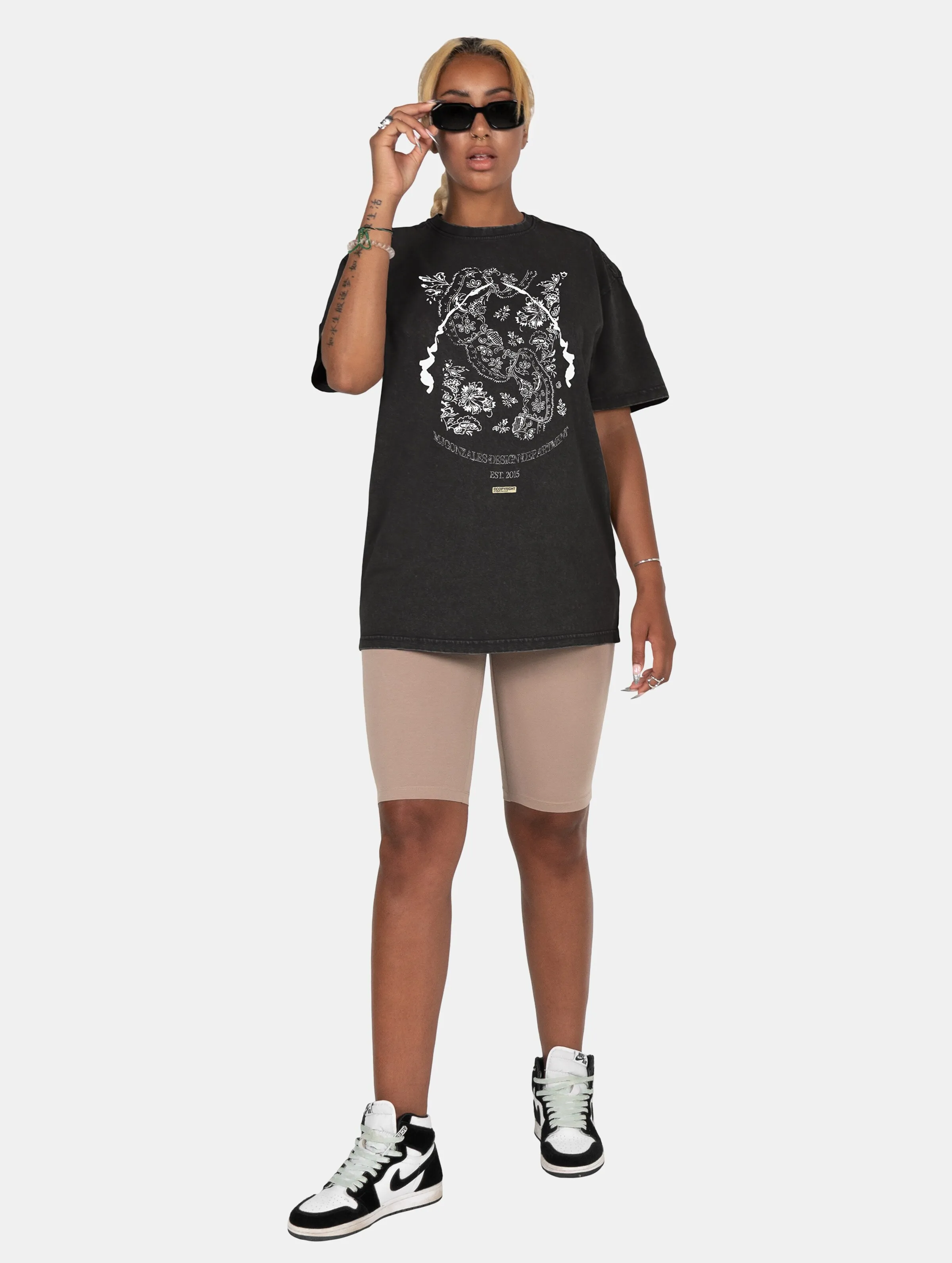 MJ GONZALES LADIES PAISLEY X ACID WASHED HEAVY OVERSIZE TSHIRTS
