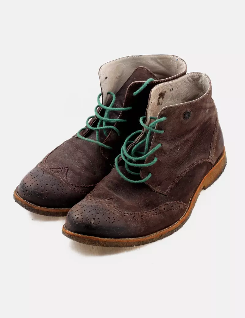 NOBRAND Bota marrón cordones