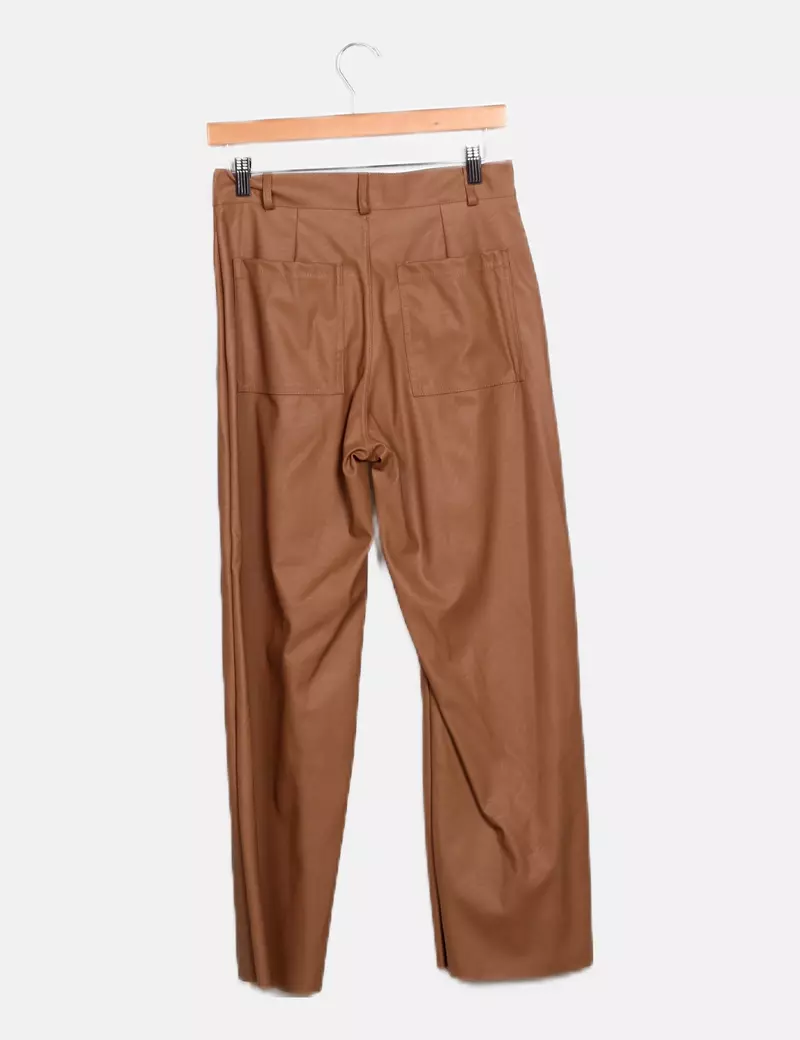 NoName Pantalón beige polipiel