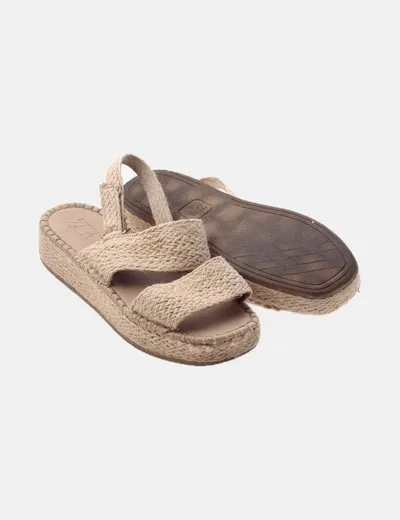 NoName Sandalia rafia beige