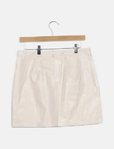 ONLY Falda blanca polipiel