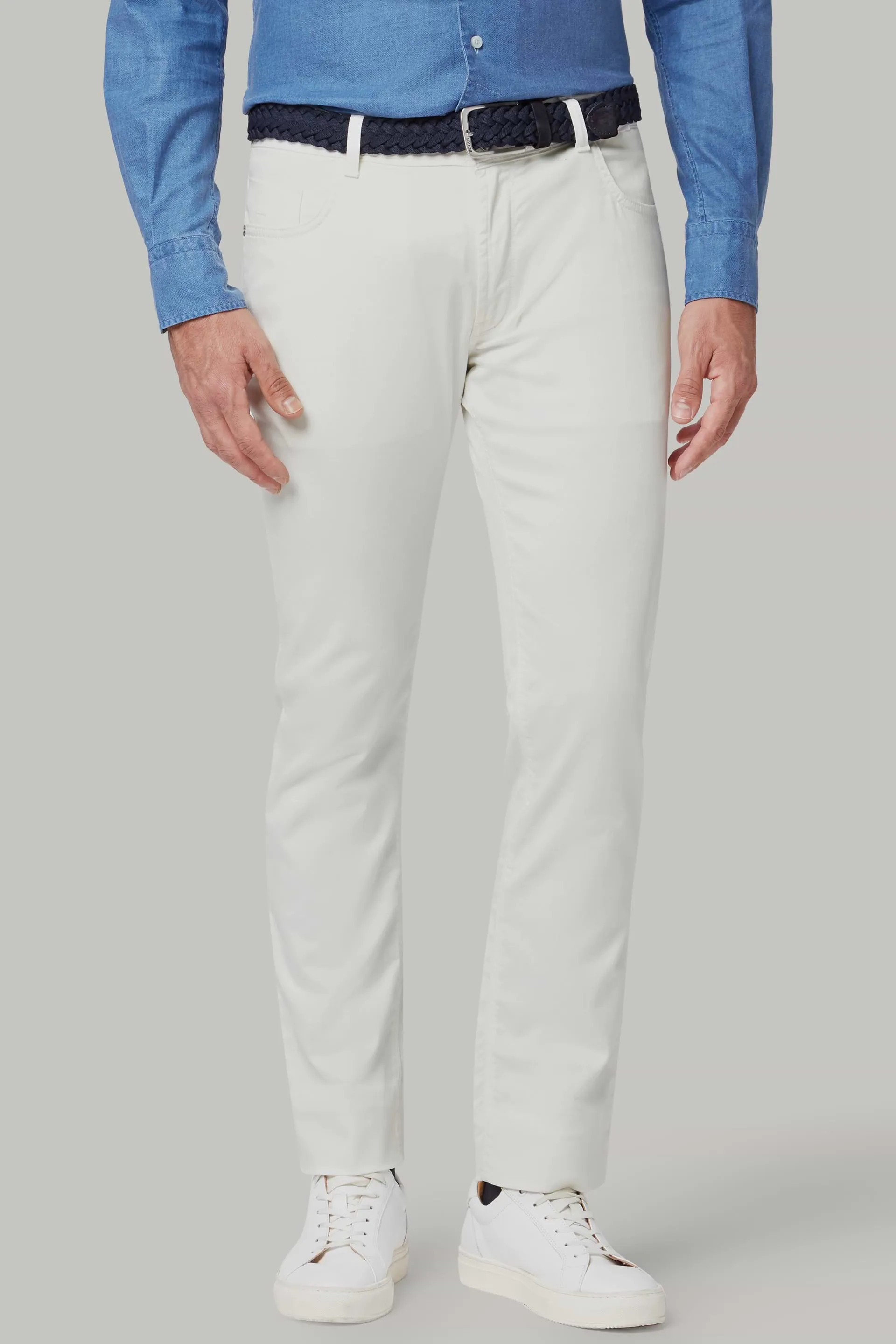 Pantalón Con 5 Bolsillos De Algodón Gabardina Regular Fit De Tencel