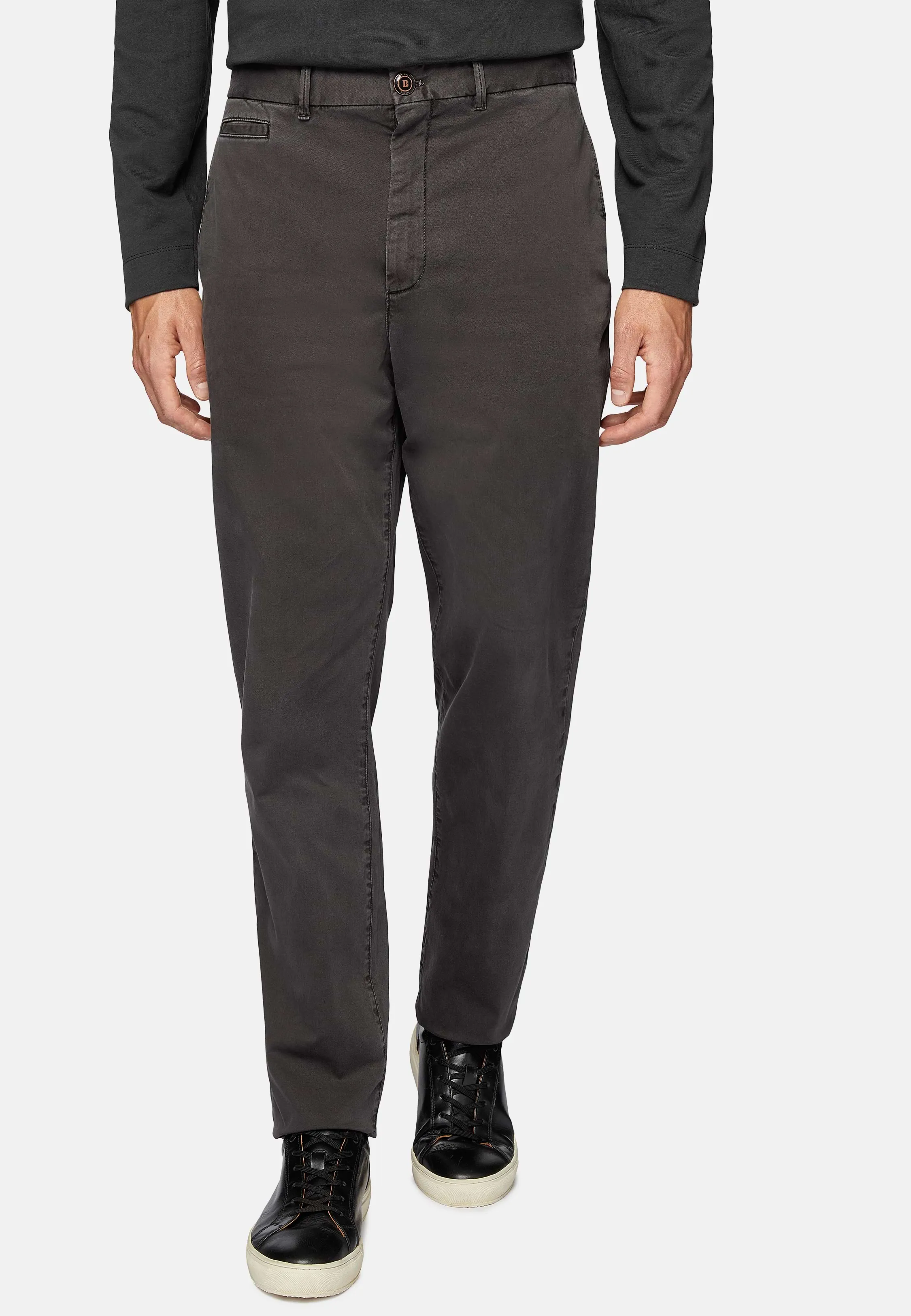 Pantalón De Gabardina De Algodón Elástico