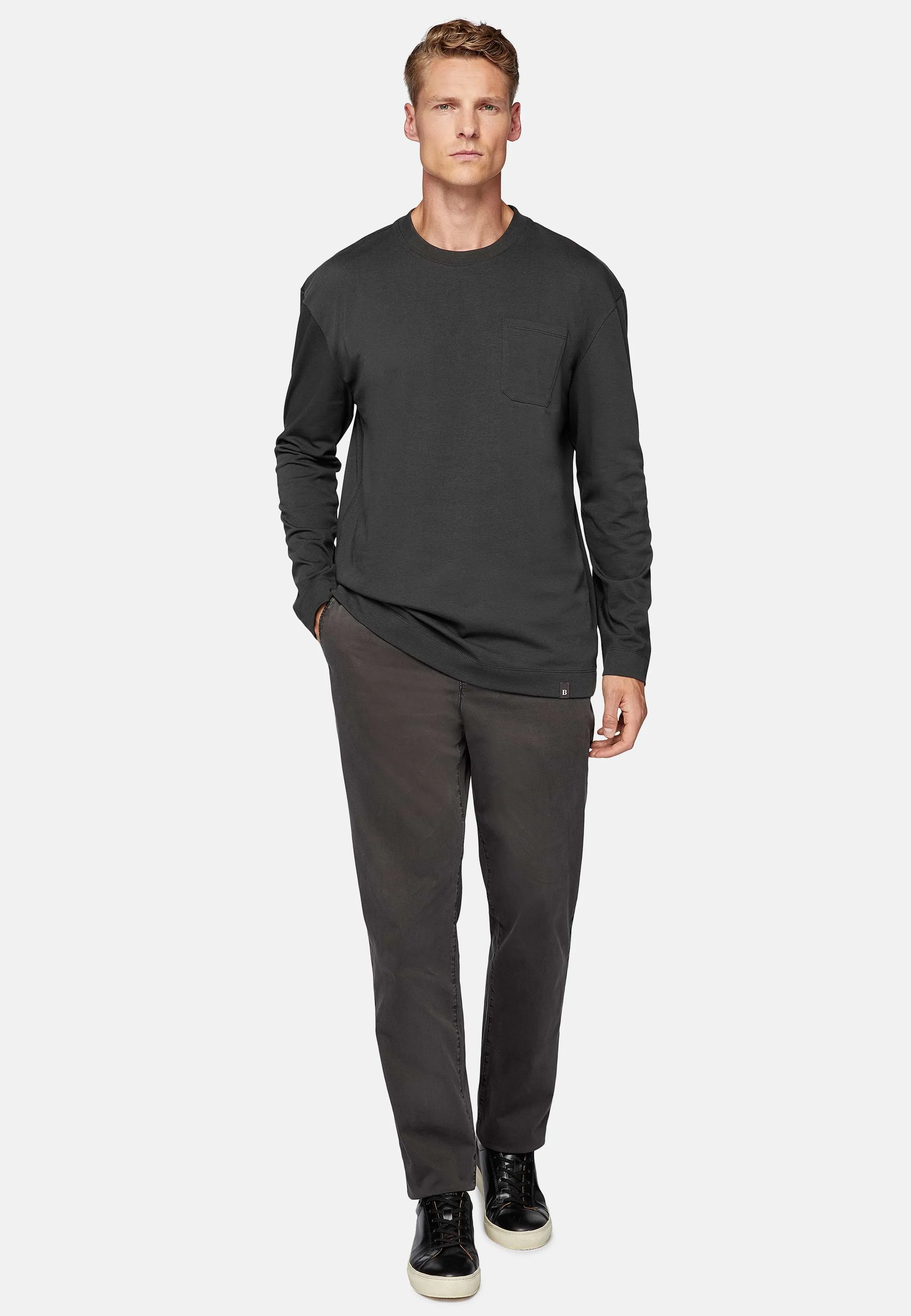 Pantalón De Gabardina De Algodón Elástico