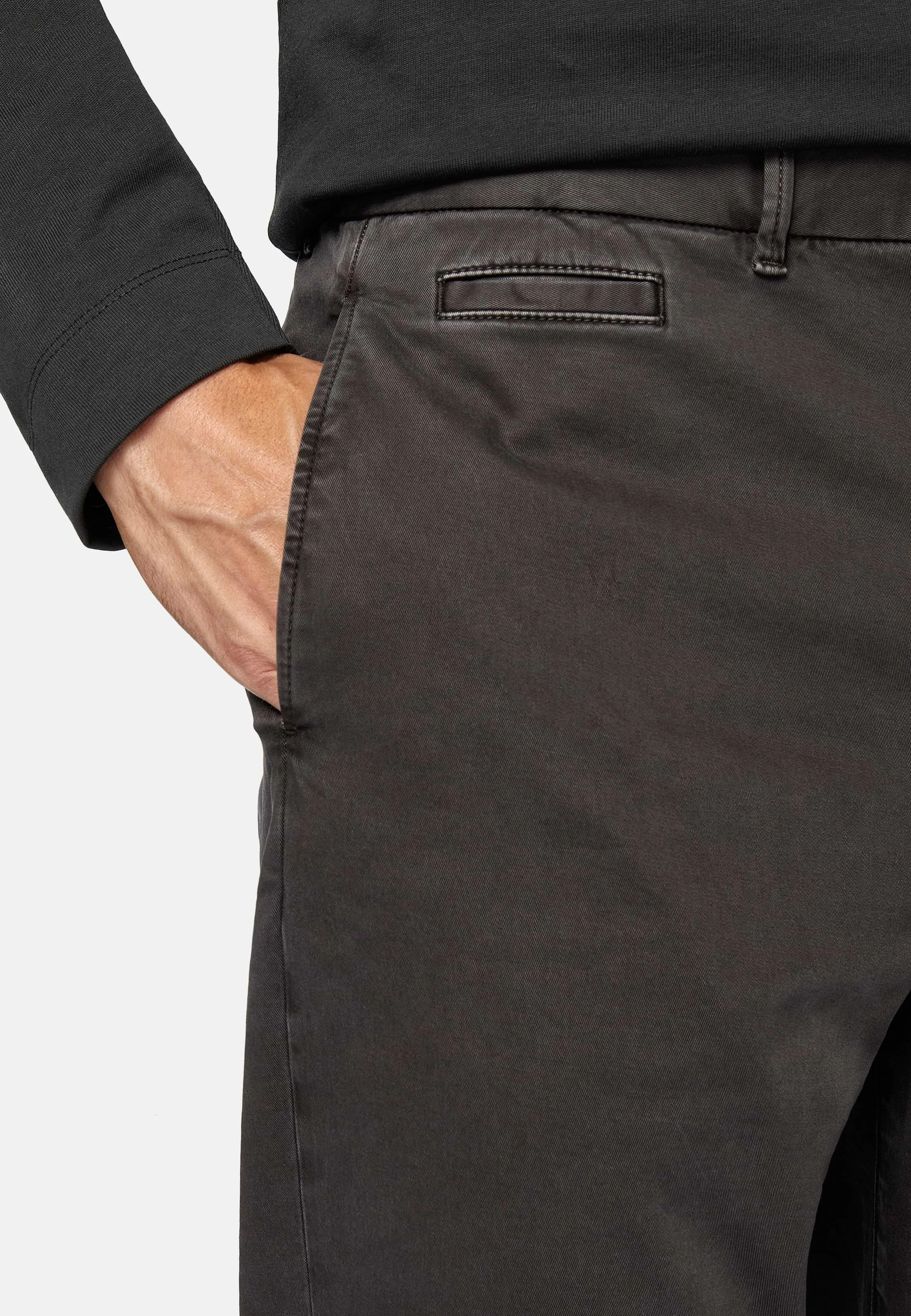 Pantalón De Gabardina De Algodón Elástico