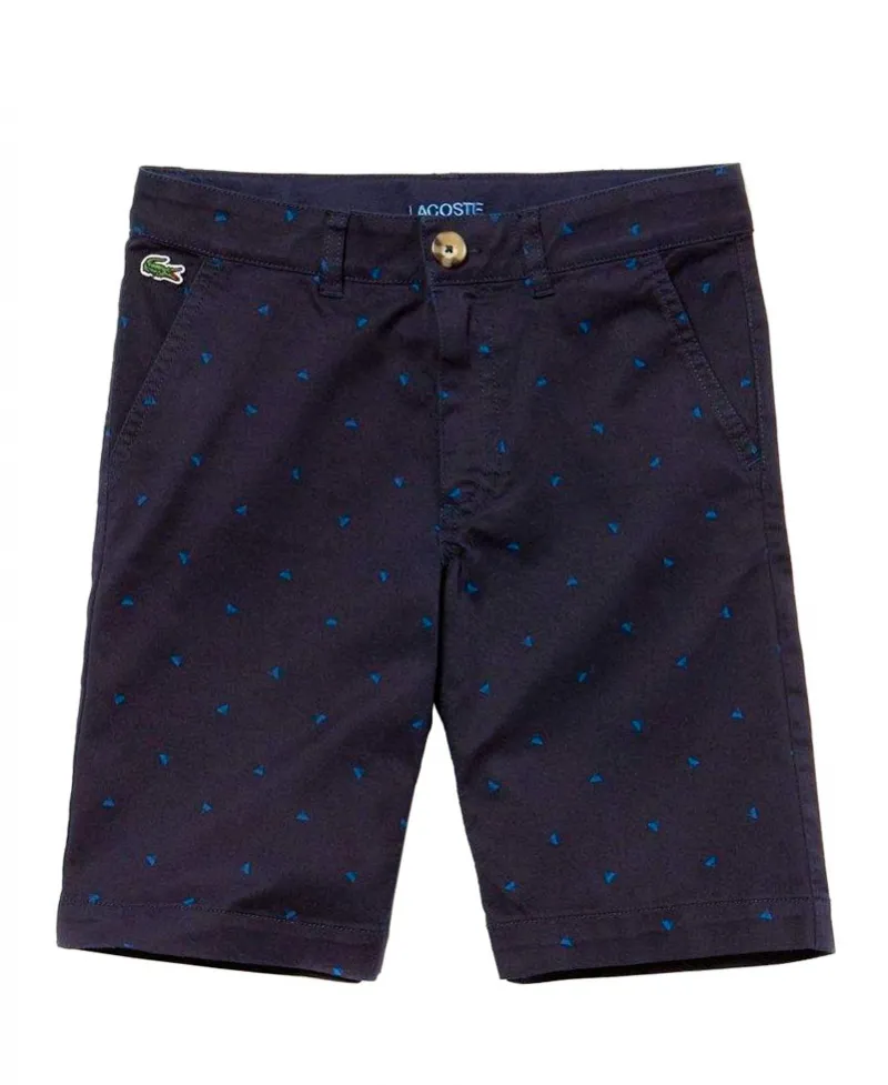 Pantalon Corto Niño LACOSTE Marino Estampado Triángulos