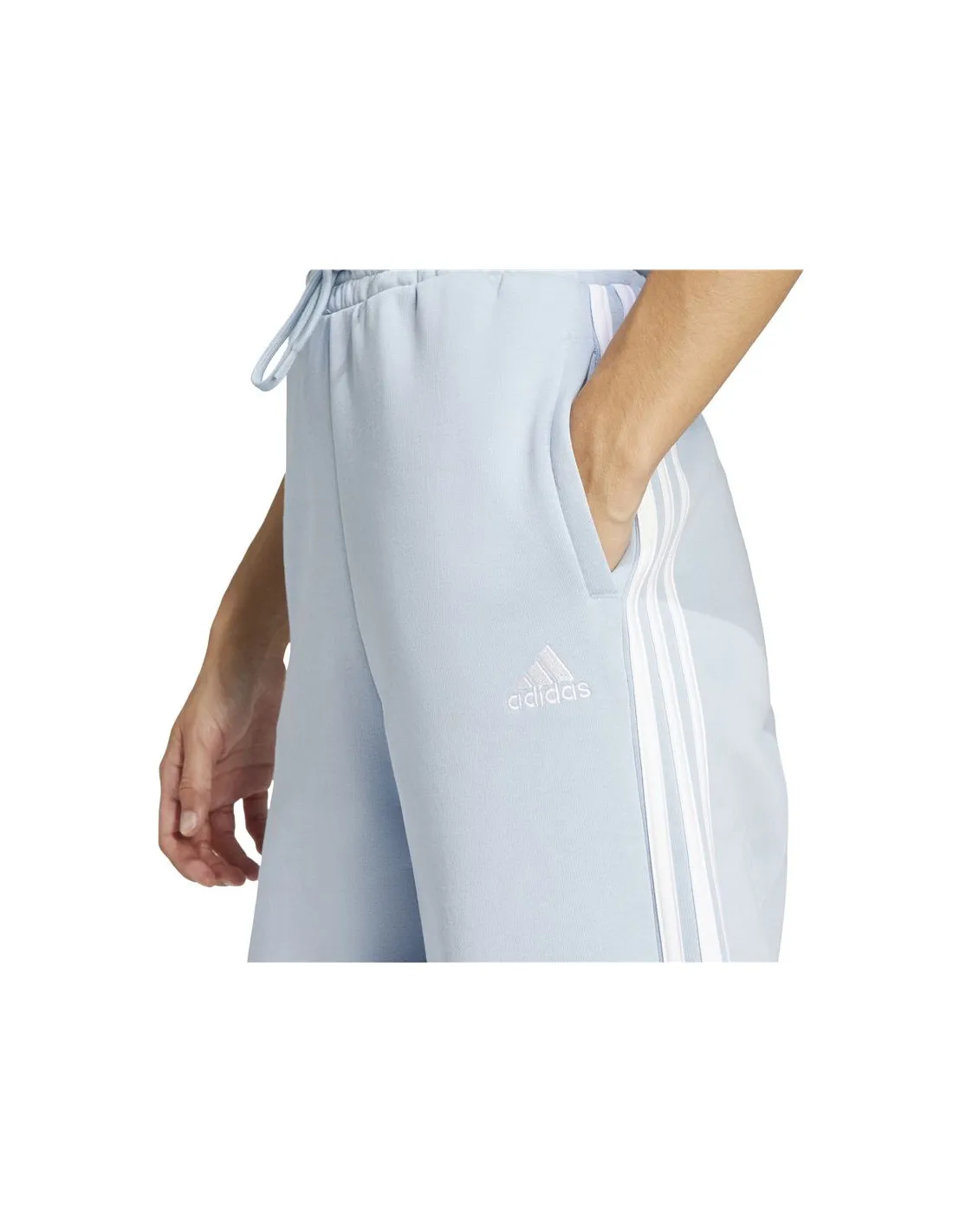 Pantalones adidas Essentials 3 Bandas Fleece Wide Mujer Azul