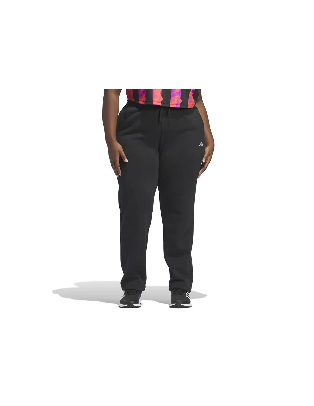 Pantalones adidas Essentials Small Logo Feel Cozy Open Hem Inclusive Mujer Negro