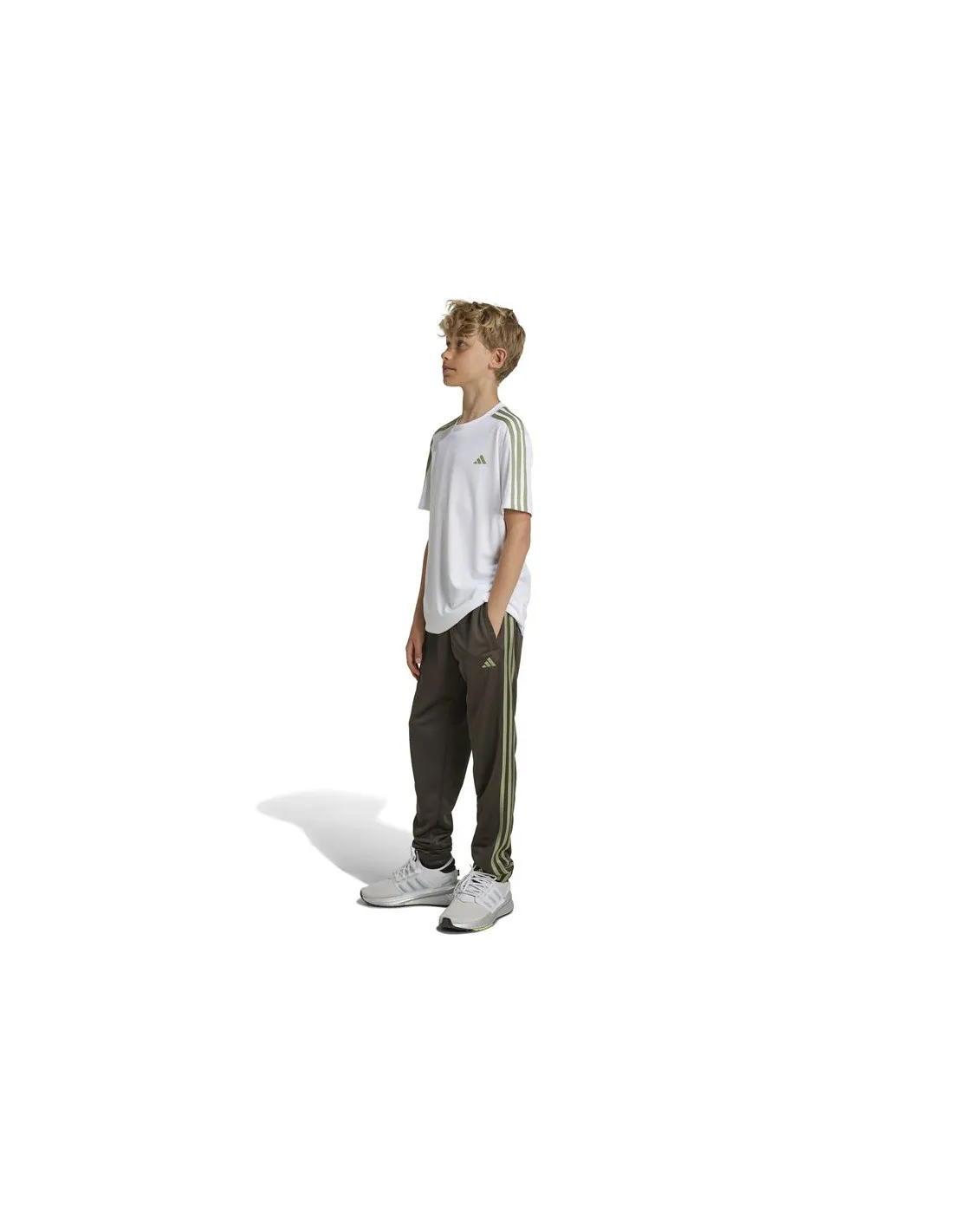 Pantalones adidas Train Essentials Aeroready 3 Bandas Infantil Verde Oliva
