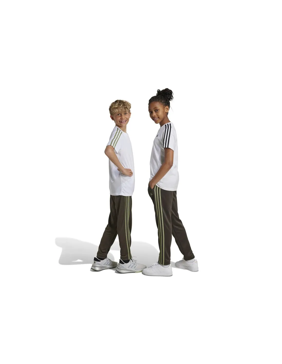 Pantalones adidas Train Essentials Aeroready 3 Bandas Infantil Verde Oliva
