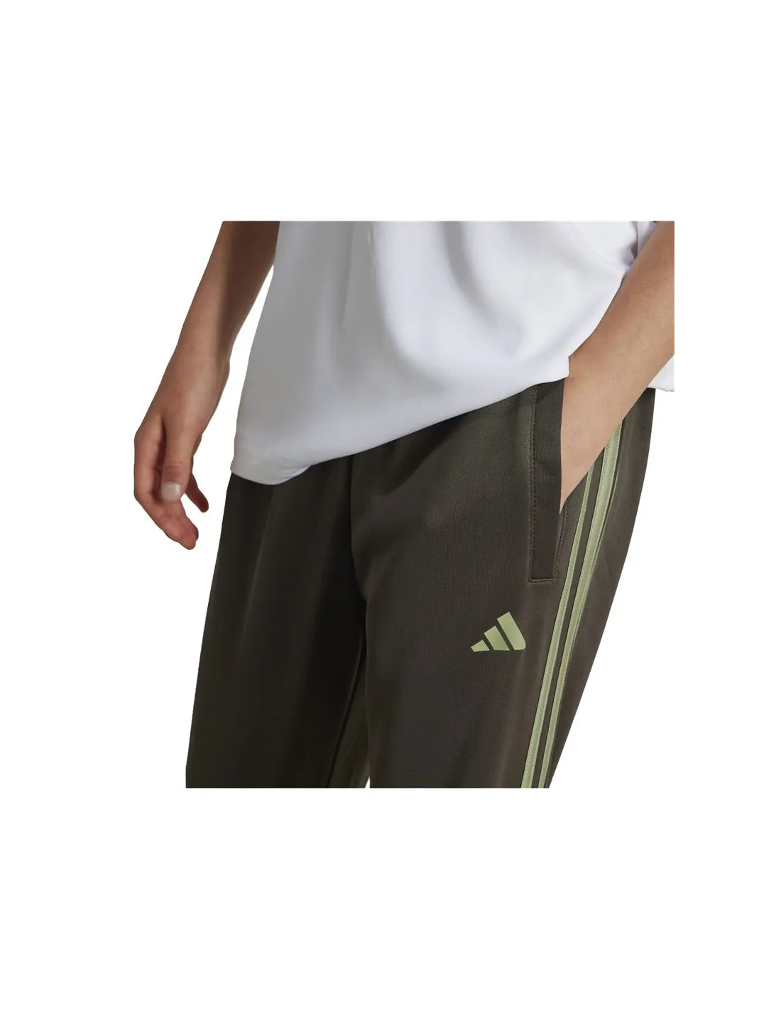 Pantalones adidas Train Essentials Aeroready 3 Bandas Infantil Verde Oliva