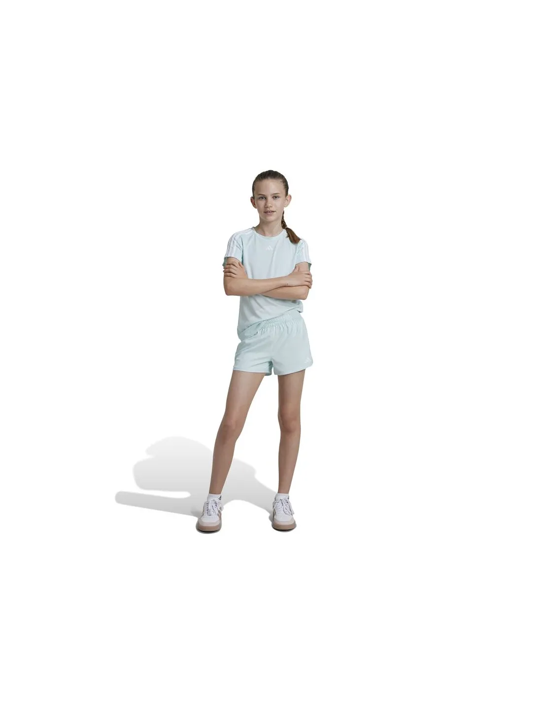 Pantalones adidas Train Essentials Aeroready 3 Bandas Niña Aguamarina