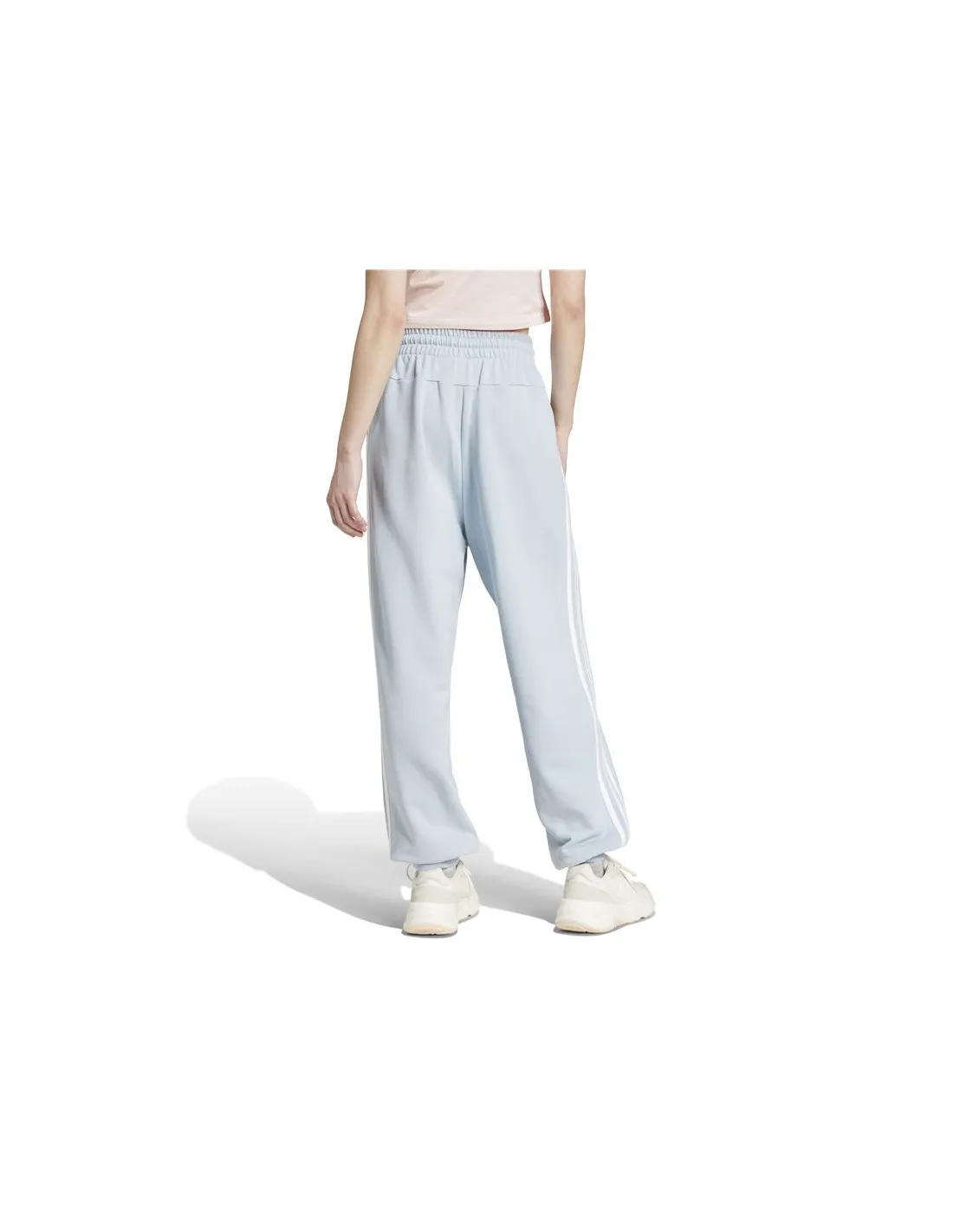 Pantalón adidas Essentials 3 Bandas French Terry Loose Mujer Azul